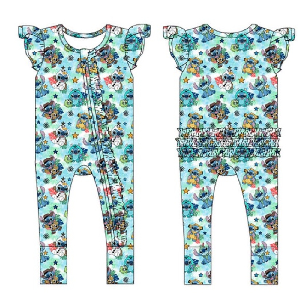 Bamboo Necessities Mischievous One Flutter Sleeve Ruffle Romper 3-6 Mo